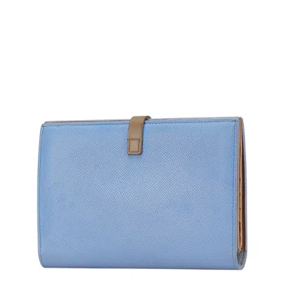 Pre-owned Celine Blue Grayish Leather Coin Purse/coin Case ()