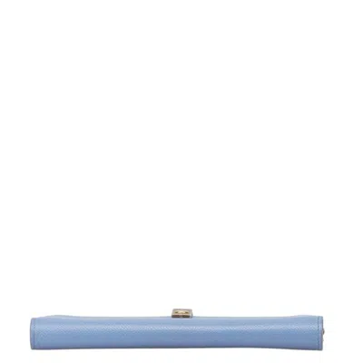 Pre-owned Celine Blue Grayish Leather Coin Purse/coin Case ()