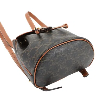 Pre-owned Celine Brown Canvas Leather Backpack ()