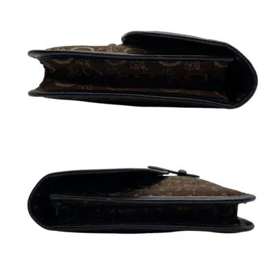 Pre-owned Celine Brown Canvas Leather Clutch Bag ()