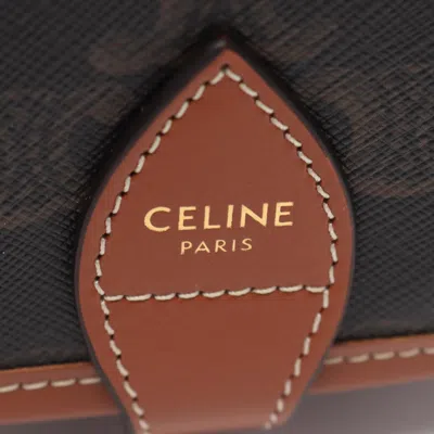 Pre-owned Celine Brown Coated Canvas Leather Shoulder Bag ()