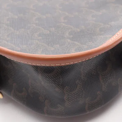Pre-owned Celine Brown Coated Canvas Leather Shoulder Bag ()