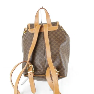 Pre-owned Celine Brown Coated Canvas Pvc Backpack ()