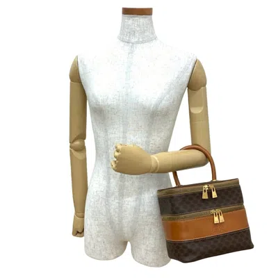 Pre-owned Celine Brown Leather Pvc Handbag Vanity Bag ()