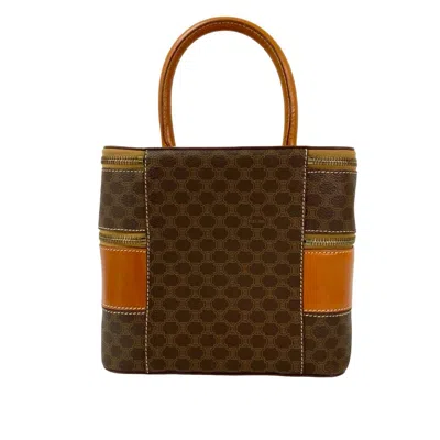 Pre-owned Celine Brown Leather Pvc Handbag Vanity Bag ()