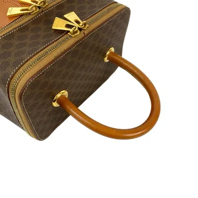 Pre-owned Celine Brown Leather Pvc Handbag Vanity Bag ()