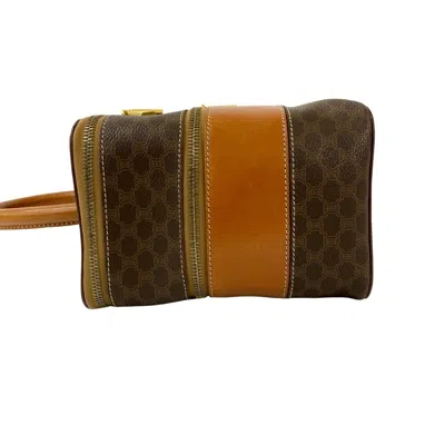 Pre-owned Celine Brown Leather Pvc Handbag Vanity Bag ()