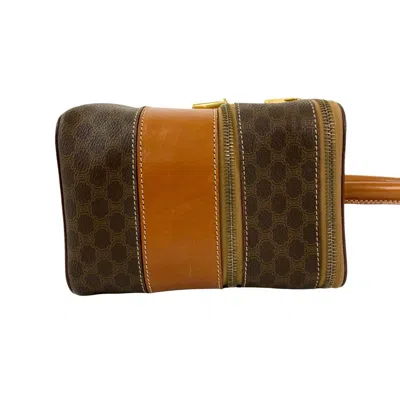 Pre-owned Celine Brown Leather Pvc Handbag Vanity Bag ()