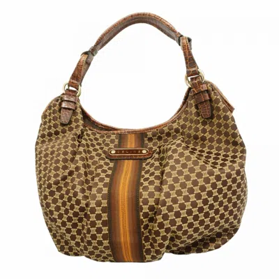 Pre-owned Celine Brown Nylon Canvas Shoulder Bag ()