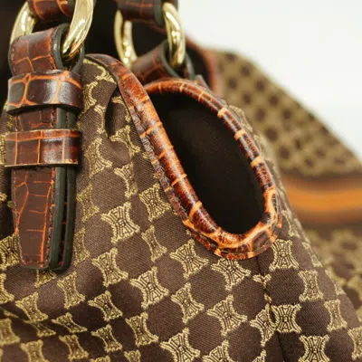 Pre-owned Celine Brown Nylon Canvas Shoulder Bag ()