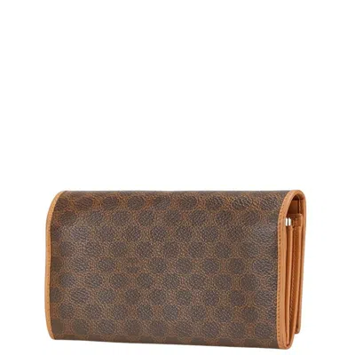 Pre-owned Celine Brown Pvc Leather Long Wallet (bi-fold) ()
