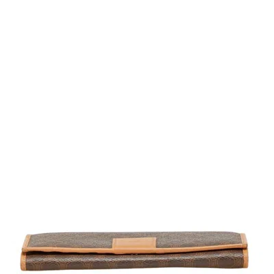 Pre-owned Celine Brown Pvc Leather Long Wallet (bi-fold) ()