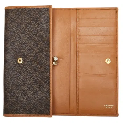 Pre-owned Celine Brown Pvc Leather Long Wallet (bi-fold) ()