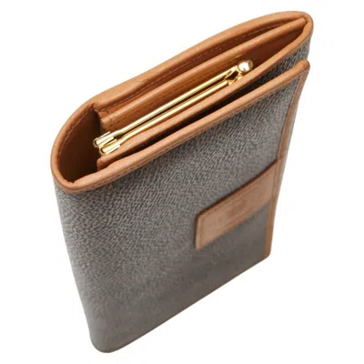 Pre-owned Celine Brown Pvc Leather Long Wallet (bi-fold) ()