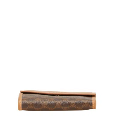 Pre-owned Celine Brown Pvc Leather Wallet (bi-fold) ()