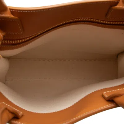 Pre-owned Celine Cabas Brown Canvas Leather Handbag Shoulder Bag ()