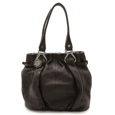 Pre-owned Celine Dark Brown Leather Handbag Shoulder Bag Tote Bag ()