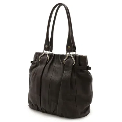 Pre-owned Celine Dark Brown Leather Handbag Shoulder Bag Tote Bag ()