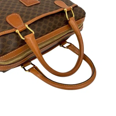 Pre-owned Celine Enamel Brown Leather Pvc Boston Bag Handbag ()