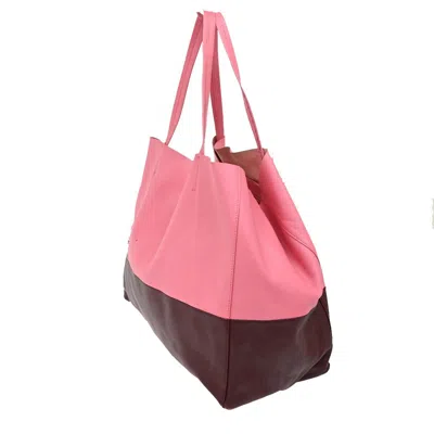 Pre-owned Celine Horizontal Bi-cabas Tote Leather Pink Leather Handbag ()