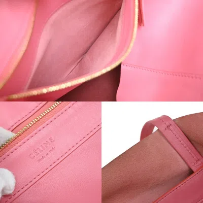 Pre-owned Celine Horizontal Bi-cabas Tote Leather Pink Leather Handbag ()