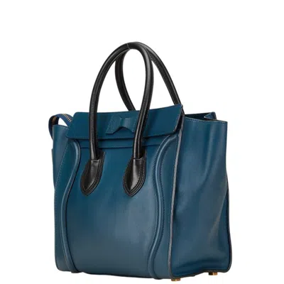 Pre-owned Celine Luggage Navy Black Leather Handbag Tote Bag ()