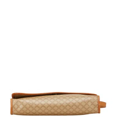 Pre-owned Celine Macadam Beige Brown Pvc Leather Shoulder Bag ()