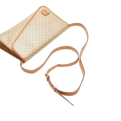 Pre-owned Celine Macadam Beige Brown Pvc Leather Shoulder Bag ()