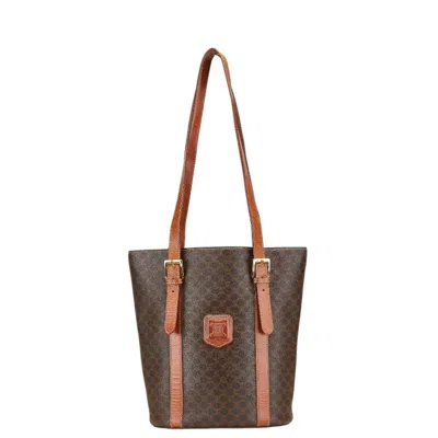 Pre-owned Celine Macadam Brown Pvc Leather Shoulder Bag Tote Bag ()
