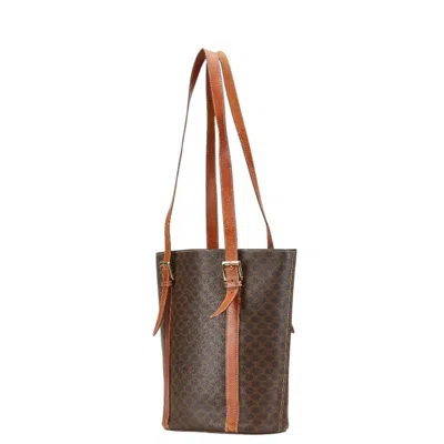 Pre-owned Celine Macadam Brown Pvc Leather Shoulder Bag Tote Bag ()