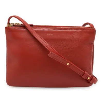 Pre-owned Celine Red Color Leather Pochette Shoulder Bag ()
