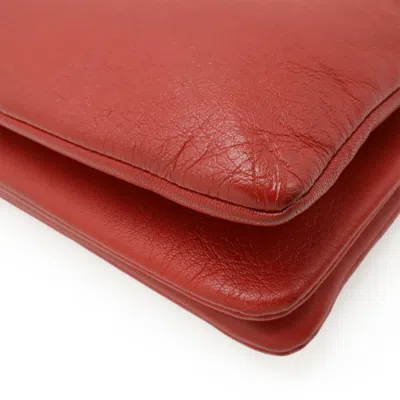 Pre-owned Celine Red Color Leather Pochette Shoulder Bag ()