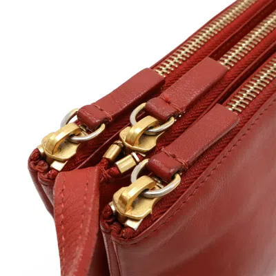 Pre-owned Celine Red Color Leather Pochette Shoulder Bag ()