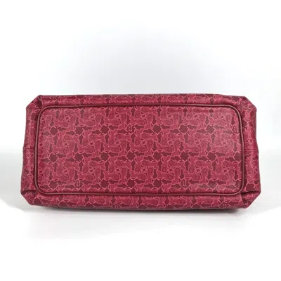 Pre-owned Celine Red Color Pvc Leather Shoulder Bag Tote Bag ()