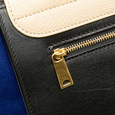 Pre-owned Celine Trapeze Beige Black Blue Leather Handbag Shoulder Bag ()