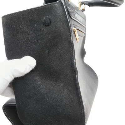 Pre-owned Celine Trapeze Black Leather Handbag Shoulder Bag ()