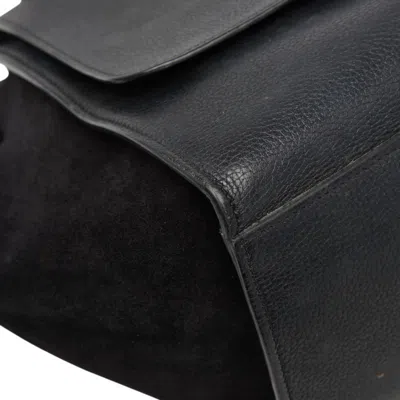 Pre-owned Celine Trapeze Black Leather Suede Handbag Shoulder Bag ()