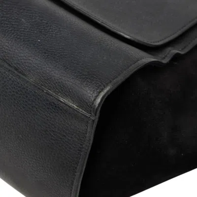 Pre-owned Celine Trapeze Black Leather Suede Handbag Shoulder Bag ()