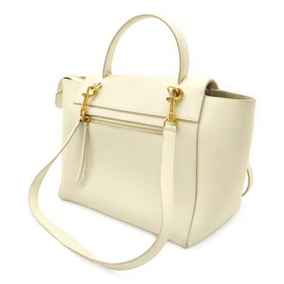 Pre-owned Celine White Leather Handbag Shoulder Bag Tote Bag ()