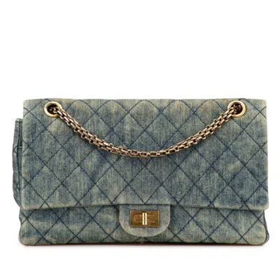 Pre-owned Chanel 2.55 Light Blue Denim Shoulder Bag ()