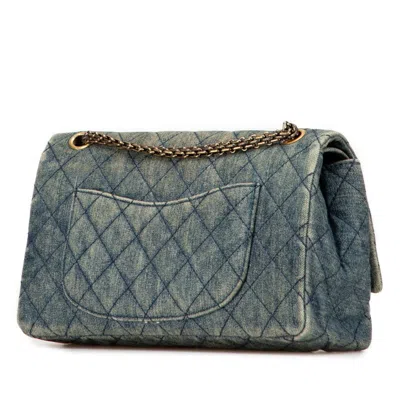 Pre-owned Chanel 2.55 Light Blue Denim Shoulder Bag ()