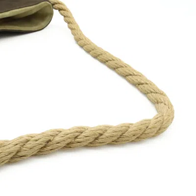 Pre-owned Chanel Beige Black Canvas Leather Wood Handbag Tote Bag () In Multi