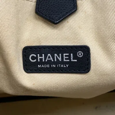 Pre-owned Chanel Beige Black Pvc Tote Bag () In Multi