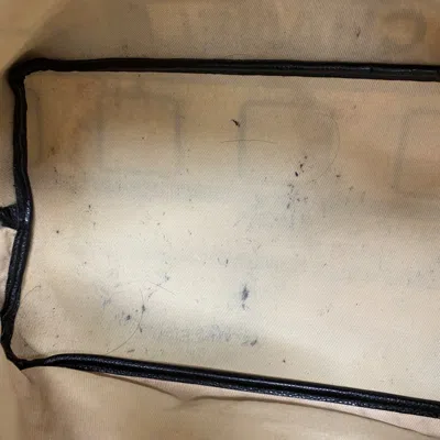 Pre-owned Chanel Beige Black Pvc Tote Bag () In Multi