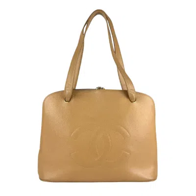 Pre-owned Chanel Beige Leather Shoulder Bag () In Sand