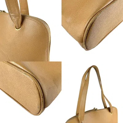 Pre-owned Chanel Beige Leather Shoulder Bag () In Sand