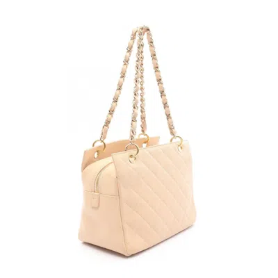 Pre-owned Chanel Beige Leather Shoulder Bag () In Sand