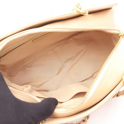 Pre-owned Chanel Beige Leather Shoulder Bag () In Sand