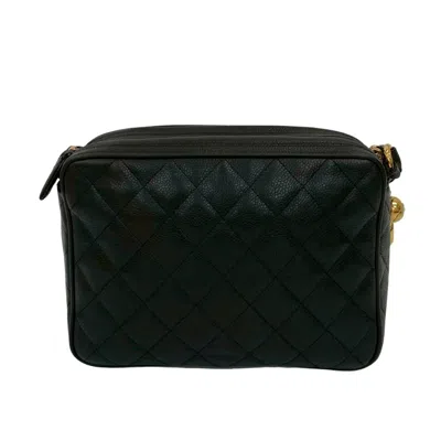 Pre-owned Chanel Black Grained Calfskin Pochette Shoulder Bag ()