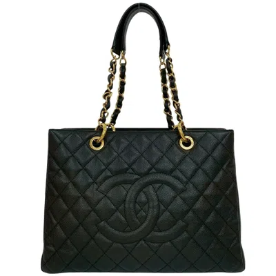 Pre-owned Chanel Black Grained Calfskin Tote Bag ()